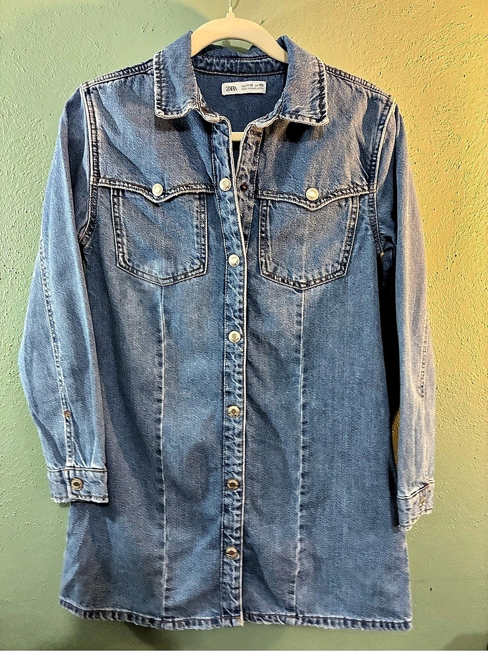 Zara Kids' Denim Jacket Blue Girls 11-12 Like New